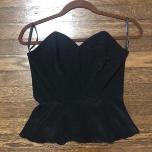 Black strapless top